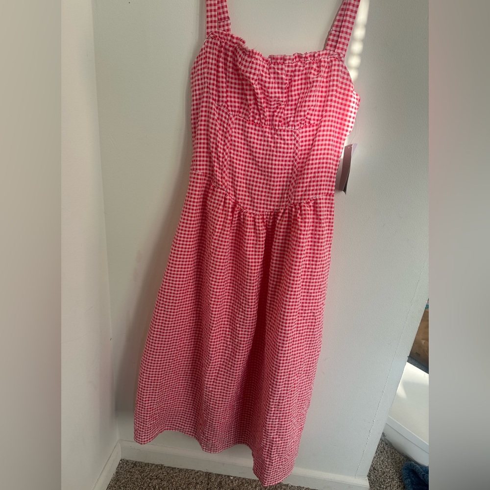 Women’s Red Gingham Sundress - Sleeveless Summer Dress